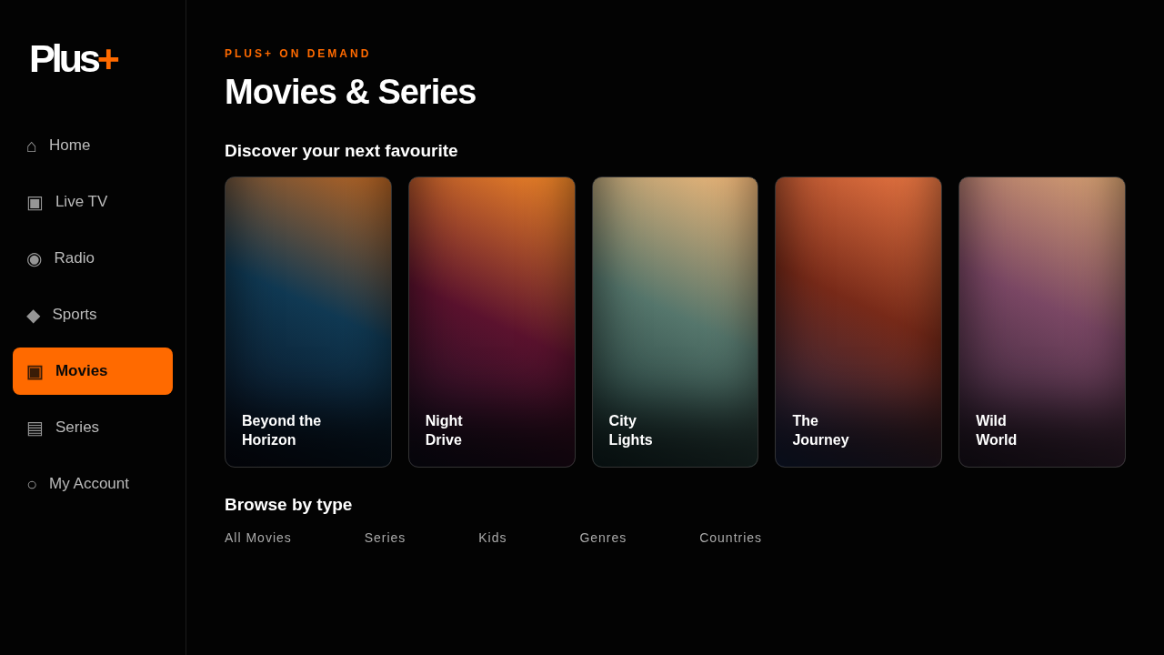 Illustration of the Plus+ movies and series grid